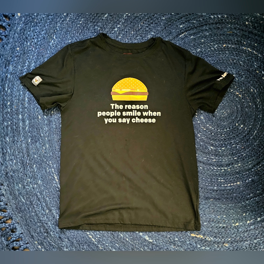 Mcdonalds Men’s Team Member Cheeseburger Graphic T-Shirt X-Small Ronald McDonald